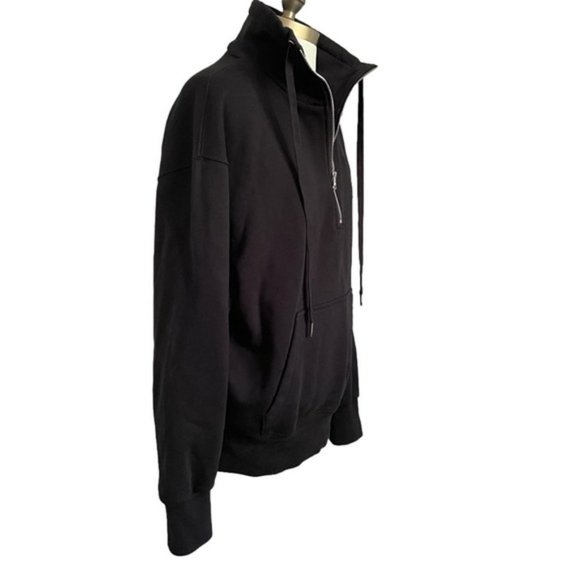 AMI Paris Black Ami De Coeur Half-Zip Sweatshirt - M 🇫🇷 - Picture 5 of 12